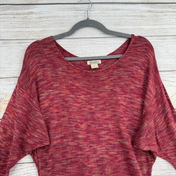 Lucky Brand Boat Neck Stretch Pullover Sweater Womens Medium Red Rust - Picture 3 of 11